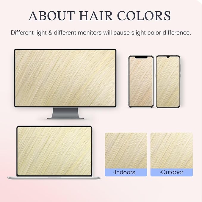 DOORES Invisi Edge Clip in Hair Extensions 14 inch 100g 7pcs, Virgin Real Human Hair PU Clip in Extension Invisible Seamless Natural Thickening Hairstyle, 60A Platinum Blonde