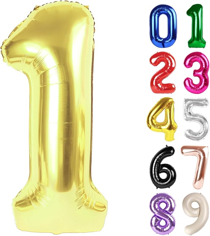 1 Balloon - Champagne Gold Birthday Number Balloons, 40 Inch Decorations | by ALPHADELTAPI