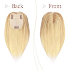 Human Hair Toppers for Women with Thinning Hair Real Human Topper Crown No Bangs 10 Inch #18P613 Ash Blonde mix Bleach Blonde