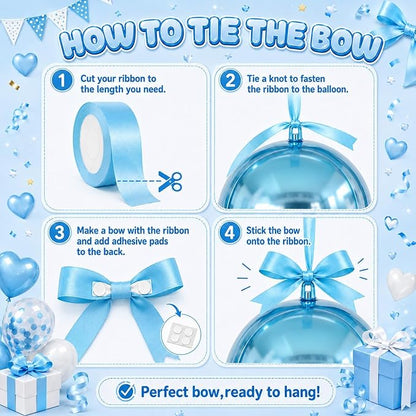 Light Blue Round Foil Balloons - Image 3