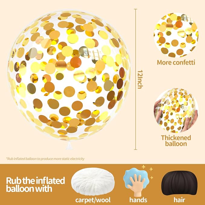 Gold Confetti Balloons - Image 2