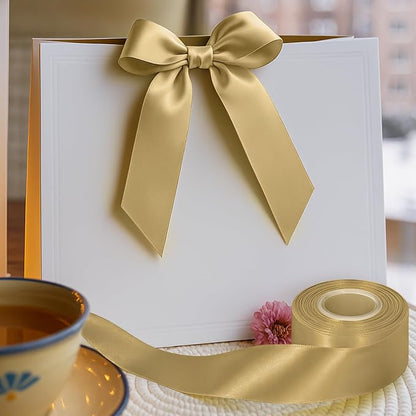 30Yards 1 1/2In Polyester Champagne Gold Ribbon - Image 7