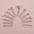 12 Pieces Bridal Hair Accessories Pearl Wedding Hair Pins Handmade Bridal Hair Pins for Wedding Brides Women Girls