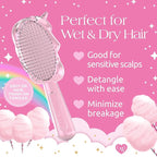 Glimmer Wish Unicorn Hair Detangler Brush for Kids – Gentle & Soft Bristles for Tangle-Free Locks – Anti-Frizz & Anti-Static – Hairbrush for Wet or Dry Use, Hair Brush for Girls and Women
