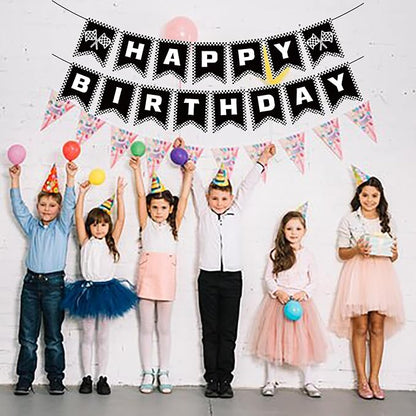 Race Car Birthday Banner, Checkered Happy Birthday Banner, Race Car Party - Image 3