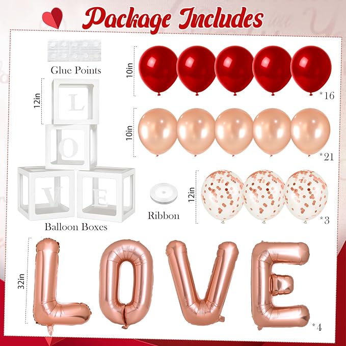 Valentines Day Party Decorations, Balloon Boxes - Image 2