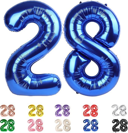 28 Balloon Numbers 40Inch for 28 Year Old Birthday Decorations, Dark Blue | by Mluchee
