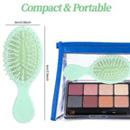 8 Pcs Green Mini Hair Brush Bulk for Bridesmaid Proposal Gifts, Mini Wet Brush Bulk for Wet & Dry Hair Stocking Stuffers for Women, Travel Brushes Teen Stocking Stuffers for Bridal Party Gifts