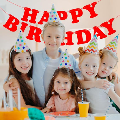 Red Happy Birthday Banner Sign Birthday Party Supplies Party Background - Image 6