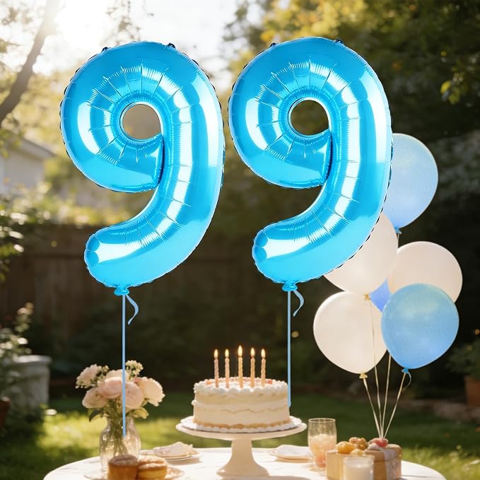 40 Inch Number 99 Balloons for 99th Birthday Party Decorations, 0-100 Jewelry - Image 3