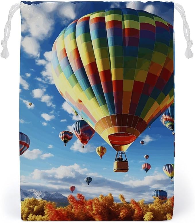 KLJHNVBM Colorful Hot Air Balloon Gift Bag, 12 * 18cm Double-Sided Print Canvas by Unknown