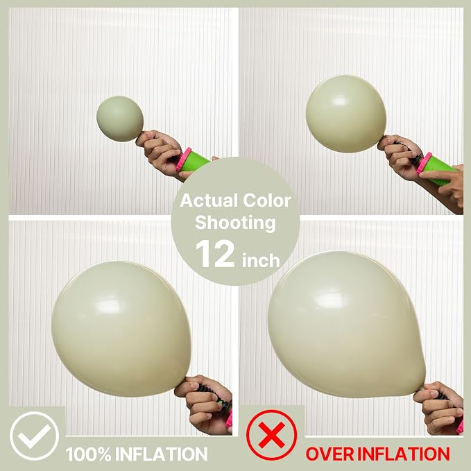 PartyWoo Sage Green Balloons 50pcs Boho Dusty Olive Green Color | 12 Inch - Image 4