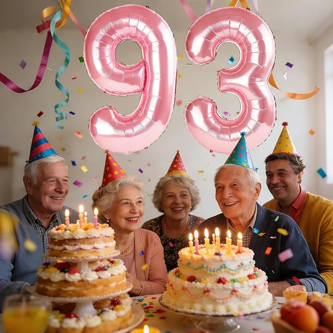 40 Inch Number 93 Balloons for 93rd Birthday Party Decorations, 0-100 Jewelry - Image 2