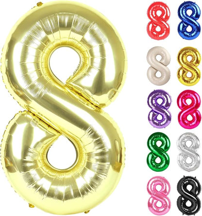 Champagne Gold Number 8 Balloon 40 Inch by IWERP