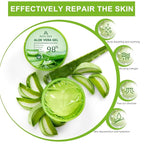Organic Aloe Vera Gel for Face & Body Made within 12 Hours of Harvest, 98% Pure Aloe Vera Gel for Skin,Scalp,& Hair, Soothing Aloe Face Moisturizer,Multipurpose Skin Care（10oz）