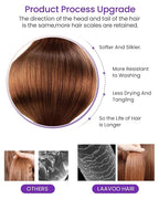 LaaVoo Human Hair Tape in Extensions Auburn Hair Extensions Tapes in Real Human Hair Auburn Brown Tape on Hair Extension Seamless Skin Weft 22inch 20pcs 50g