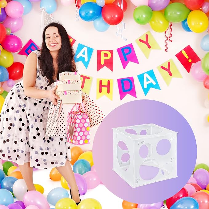 Auihiay 12 Holes Balloon Sizer Cube Box, Collapsible Plastic Balloon Sizer | - Image 5