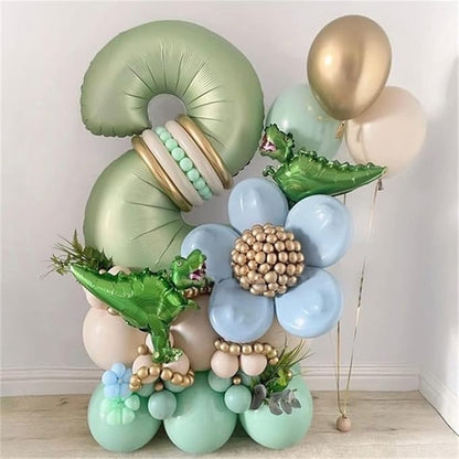 Sage Green Number 40 Birthday Balloons, 40 Inch Large Olive Green Foil Number 4 - Image 3