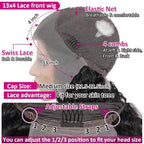 180% Density HD Transparent Deep Wave Lace Front Wigs Human Hair 13X4 Curly Wigs for Black Women Deep Wave Lace Frontal Wet and Wavy Wig Pre Plucked with Baby Hair 24 Inch Natural Black