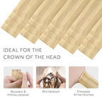WENNALIFE Invisi Edge Tape in Hair Extensions Human Hair, 16 Inch 50g 20pcs Light Blonde Highlighted Golden Blonde Invisible Luxury Remy Hair Extensions Natural Seamless Injected Tape Ins Straight