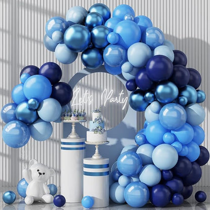 HILAVO Blue Balloon Garland Arch Kit Fathers Day Metallic Chrome Pearl Baby by HILAVO