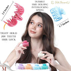 RC ROCHE 6 Pcs Double Claw Hair Clip Tooth Claw Clip Grip Tooth Jaw Clamps Thin Fine Hair Strong Hold No Slip Undo Clutchers for Women, Small Pastel