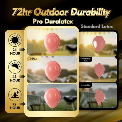 Pro Duralatex Dusty Pink Extra-Thick Balloons 120 Pack 10 inch | Rose Pink Rose - Image 3