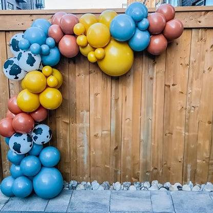 Toy Kids Balloons Arch Kit, Burnt Orange Blue Mustard Yellow Balloon Garland as - Image 6