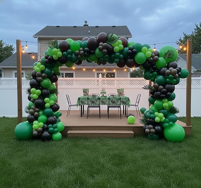 164Pcs Green and Brown Balloon Garland Arch Kit - Image 3