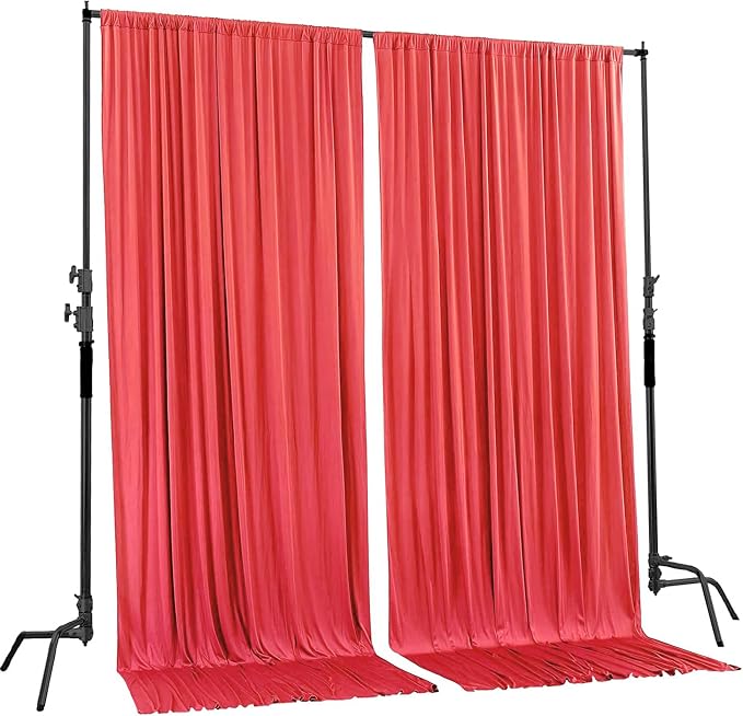 AK TRADING CO. 10 feet x 10 feet Coral IFR Polyester Backdrop Drapes Curtains - Image 2