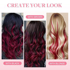 GOO GOO Tape in Hair Extensions Human Hair, Burgundy Red, 12inch 20g 10pcs, Colored Tape ins Human Hair Extensions, Silky&Soft Invisible Tape Ins, Hair Highlighted for Party