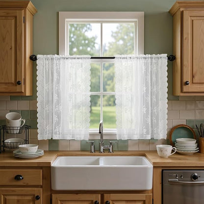 Kotile Short White Lace Curtains by Kotile+Curtains