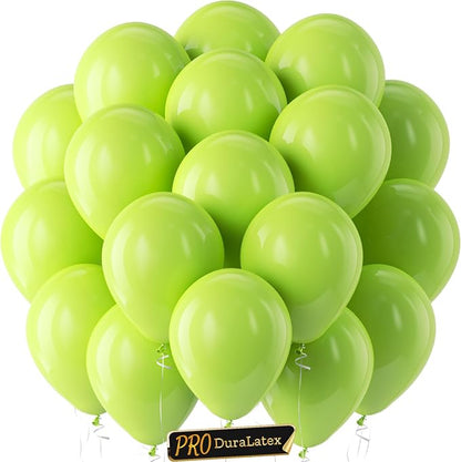 Pro Duralatex Lime Green Extra-Thick Balloons 120 Pack 10 inch | Light Pastel by Bezente