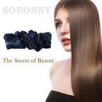 Silk Hair Scrunchie, 100% Mulberry Silk, Navy Blue, No Damage for Frizz Prevention, Sleep Scrunchie for Women-1pcs