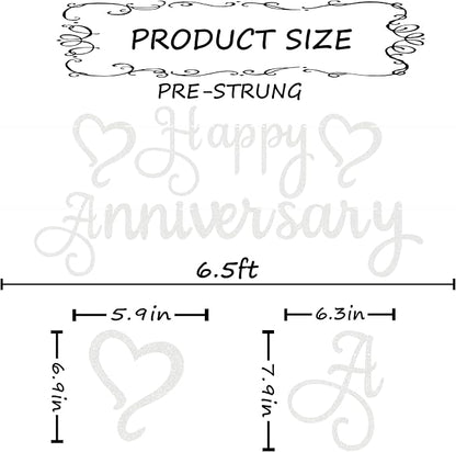 Pre-Strung Happy Anniversary Banner - Image 3