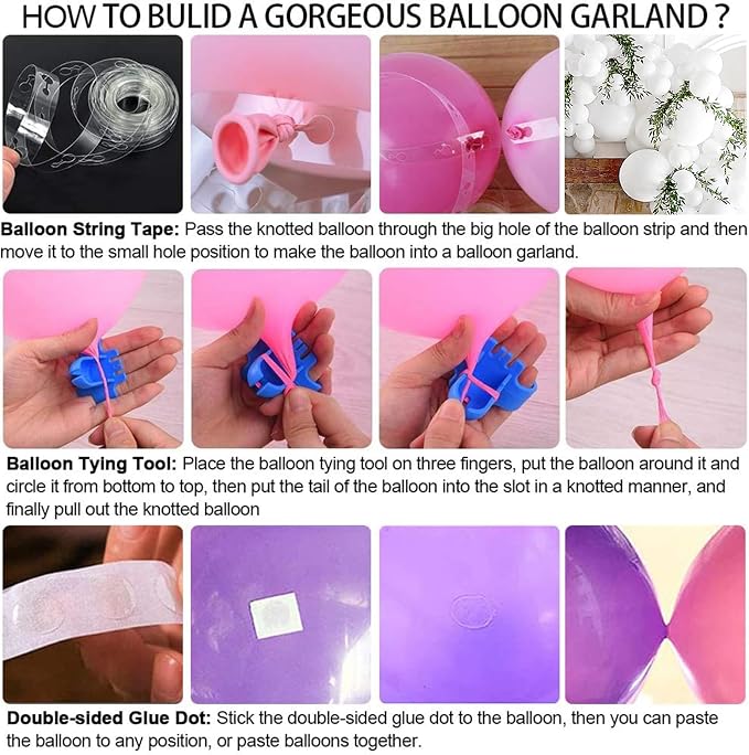 110Pcs White Balloons Different Sizes - Image 6