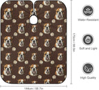 Extra Long Haircut Barber Cape Cover, Hairdressing Apron Funny English Bulldog Hairdressing Gown Cover for Hair Cutting