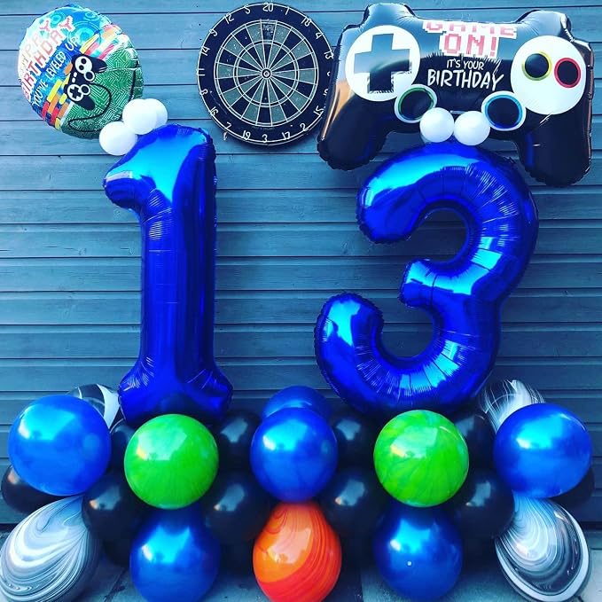 40 Inch Navy Blue 13 Number Balloons Giant 13 or 31 Balloons Navy Blue Birthday - Image 7