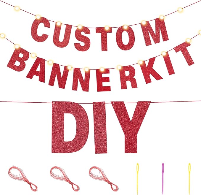 TaoBary 112 Pcs DIY Letter Kit Glitter Customizable Banner Letters Include 107 - Image 6