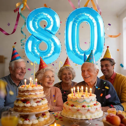 40 Inch Number 80 Balloons for 80th Birthday Party Decorations, 0-100 Jewelry - Image 2