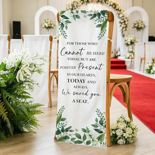 In Loving Memory Wedding Chair Sign- Floral Memorial Reserved Sgns by AASRR