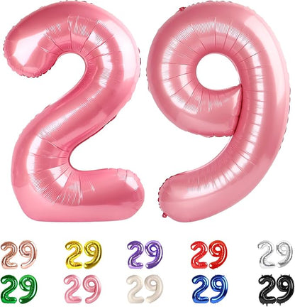 Number 29 Balloon 40Inch for 29 Year Old Birthday Decorations, Pearl Pink | by Mluchee