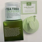 Roycederm Tea Tree Scalp Scrub with Scalp Massager Brush – Deep Cleansing & Exfoliating Pre-Shampoo Treatment for Dry, Flaky Scalp – Gently Refreshes, Hydrates & Balances Scalp