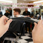 2Pcs Hair Combs for Women and Men，Combs for Hair Stylist, Professional Black Carbon Fiber Teasing Comb，Fine and Wide Tooth Barber Comb for All Hair Types（Style 2）