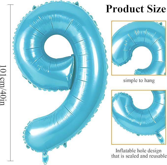 Number 39 Balloons for 39th Birthday Party Decorations, 0-100 Large No.39 - Image 2