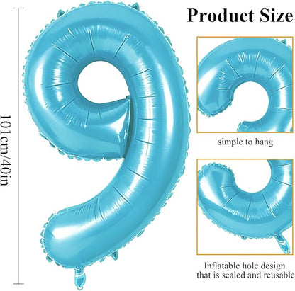 Number 9 Balloons for 9th Birthday Party Decorations, 0-100 Large No.9 Balloons - Image 2