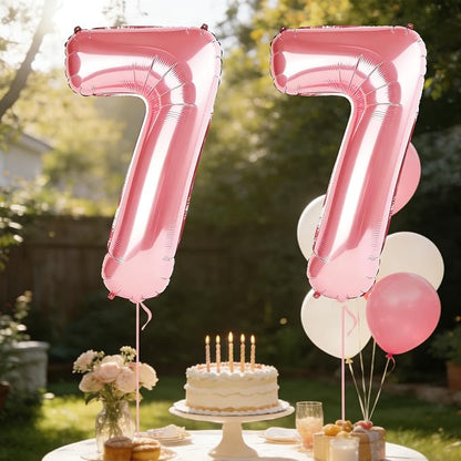 40 Inch Number 77 Balloons for 77th Birthday Party Decorations, 0-100 Jewelry - Image 3