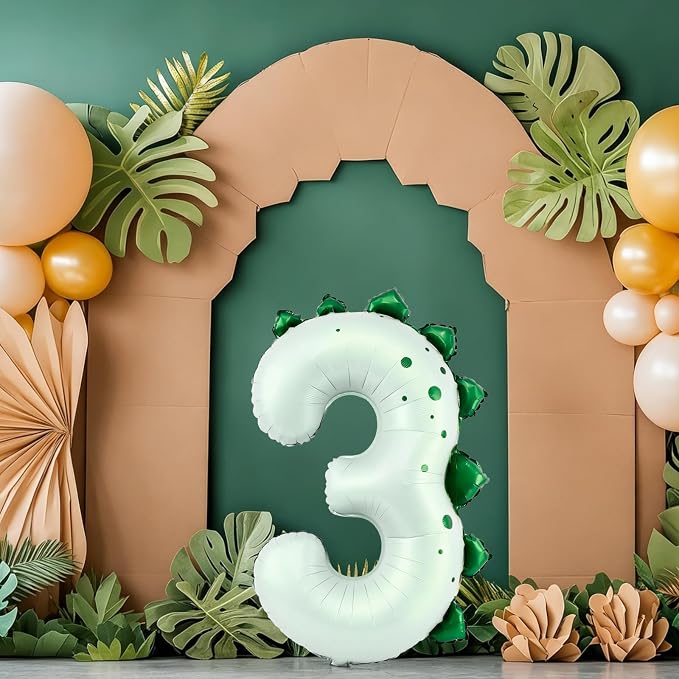 Dinosaur Number 3 Balloon, 30 Inch Birthday Party Decorations - Image 2