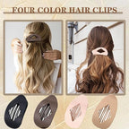 Flat Hair Claw Clips for Women,Matte Medium Hair Clips for Thick & Thin Hair- Comfortable Everyday Use for Office, Yoga, Party & Casual Styling (4PCS J)