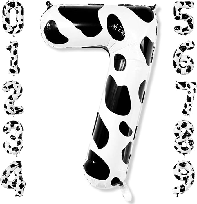 Large Cow Print Number 7 Balloon 40 Inch, Farm Themes Foil Mylar Party Supplies by Unknown